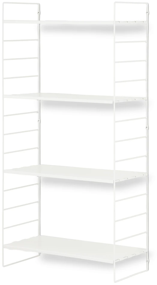 Wera - Vägghylla byggbar med 4 hyllplan, 60x30x121 cm - Vit