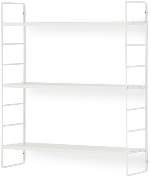 Wera - Vägghylla byggbar med 3 hyllplan, 60x18x69,4 cm - Vit