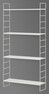 Wera - Vägghylla byggbar med 4 hyllplan, 60x18x121 cm - Vit