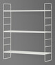 Wera - Vägghylla byggbar med 3 hyllplan, 60x18x69,4 cm - Vit