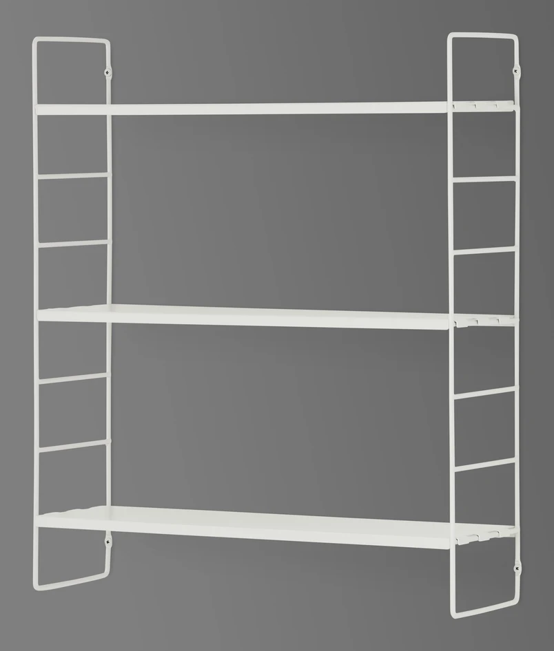Wera - Vägghylla byggbar med 3 hyllplan, 60x18x69,4 cm - Vit