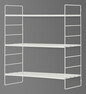 Wera - Vägghylla byggbar med 3 hyllplan, 60x30x69,4 cm - Vit