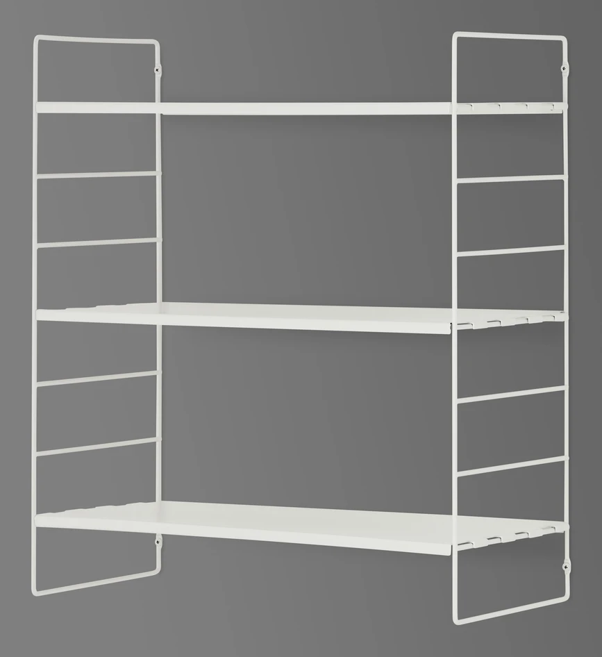 Wera - Vägghylla byggbar med 3 hyllplan, 60x30x69,4 cm - Vit