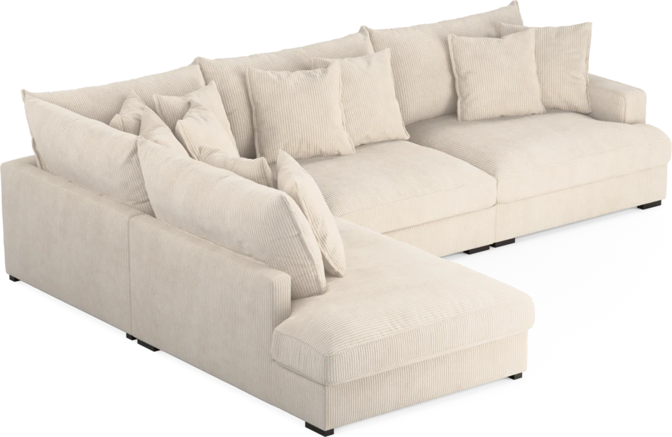 Rossi - 3-sits soffa med divan vänster - Vit