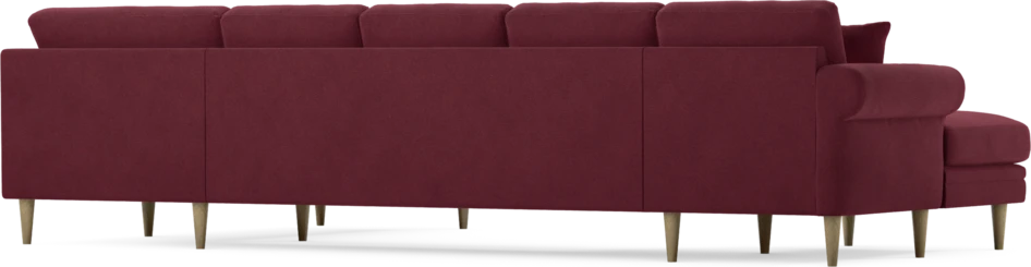 Eden - 3-sits soffa med schäslong vänster och divan höger - Röd