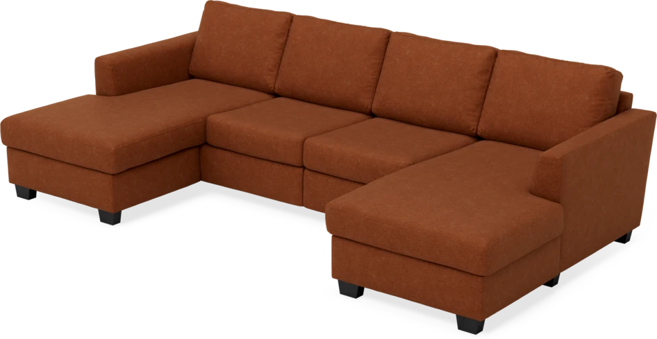 Friday - 2-sits soffa med två schäslonger - Orange