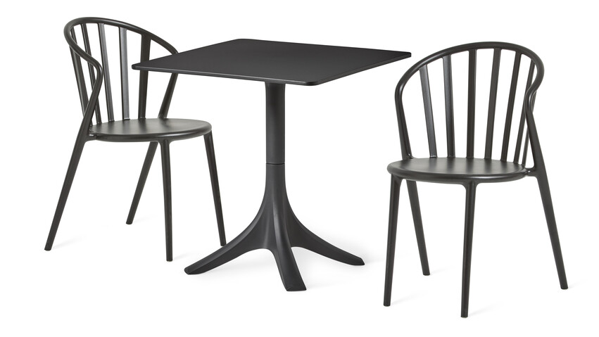 Rico/Solero - Utegrupp med bord och 2 stolar - Svart