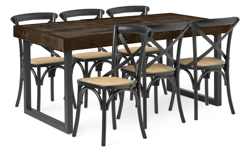 Woodenforge - Matgrupp med 6 stolar Alexia - Svart