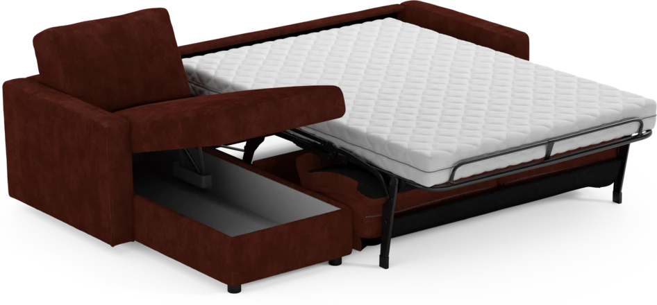 Lindö - Bäddsoffa 2,5-sits med schäslong, vändbar - Röd