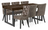 Woodenforge - Matgrupp med 6 stolar Dora - Brun