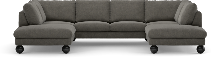 Madison Lux - 2-sits soffa med divan vänster och höger - Grå