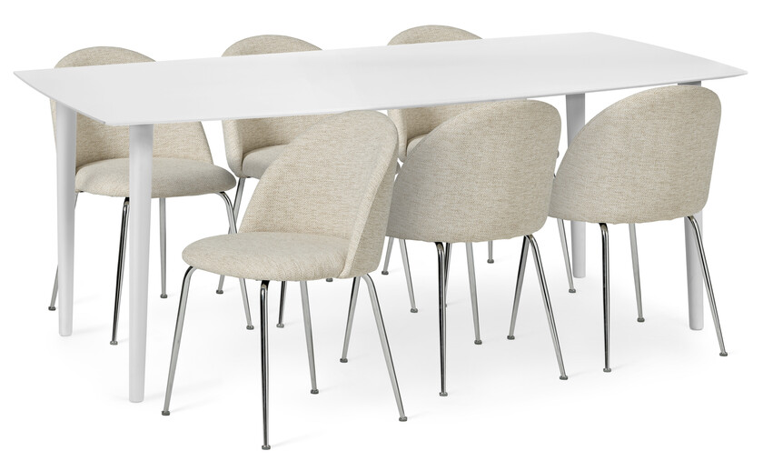 Plaine - Matgrupp med 6 stolar Kiwi - Beige