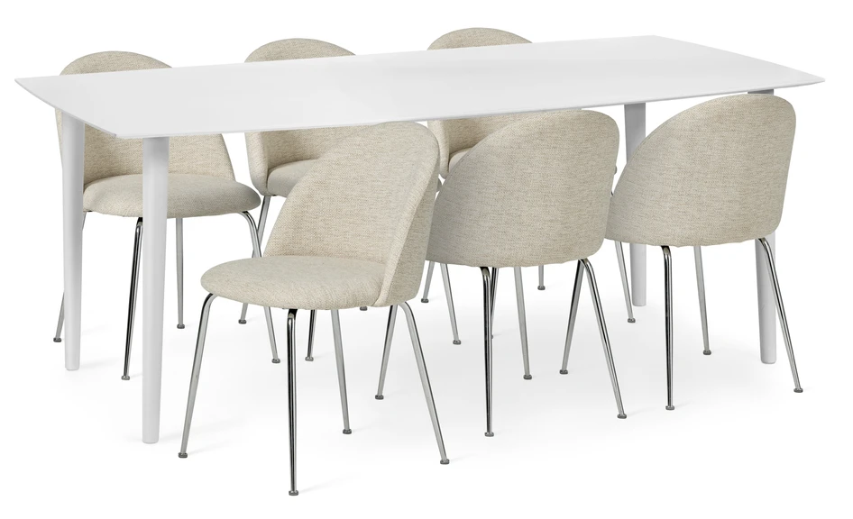 Plaine - Matgrupp med 6 stolar Kiwi - Beige