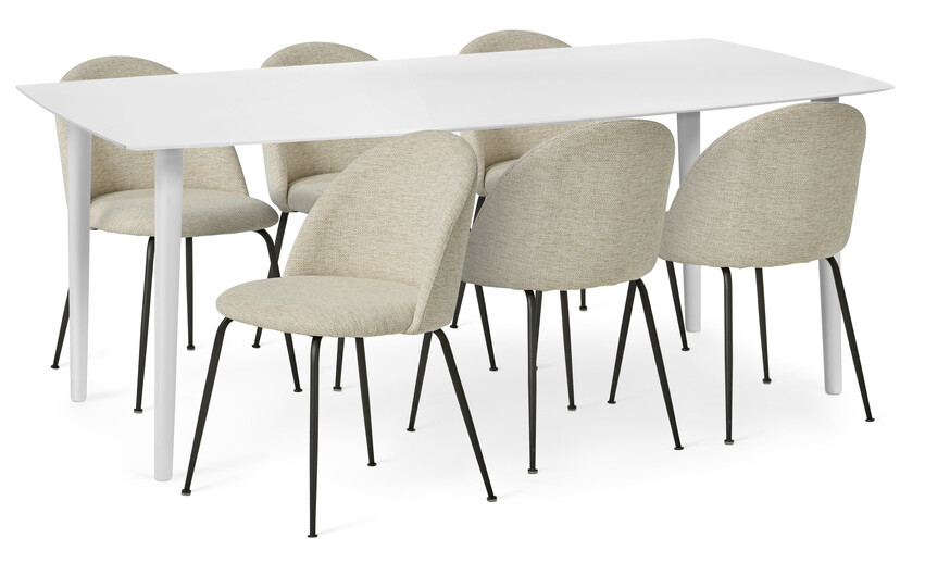Plaine - Matgrupp med 6 stolar Kiwi - Beige