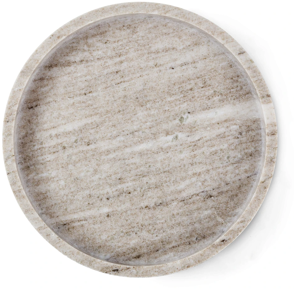 Marmor - Bricka, H 3,8 Ø 30,5 cm - Beige