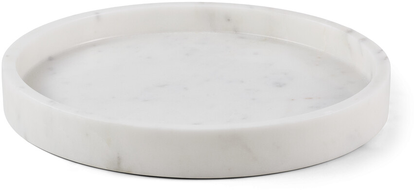 Marmor - Bricka, H 3,8 Ø 30,5 cm - Vit