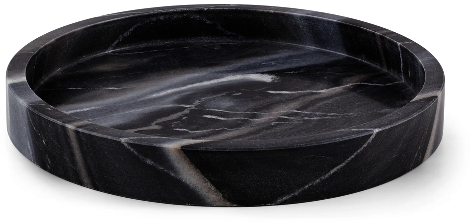 Marmor - Bricka, H 3,8 Ø 30,5 cm - Grå
