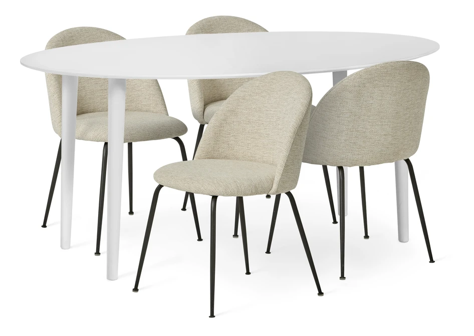Plaine - Matgrupp med 4 stolar Kiwi - Beige