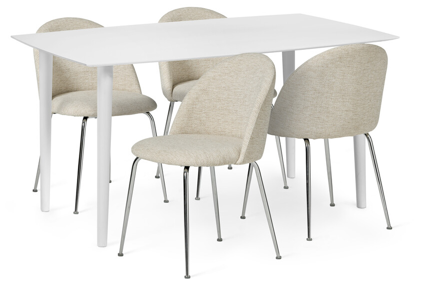 Plaine - Matgrupp med 4 stolar Kiwi - Beige