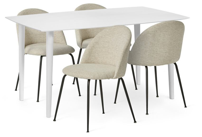 Plaine - Matgrupp med 4 stolar Kiwi - Beige