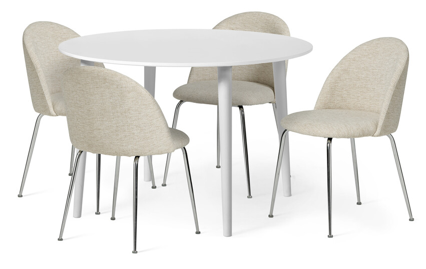 Plaine - Matgrupp med 4 stolar Kiwi - Beige