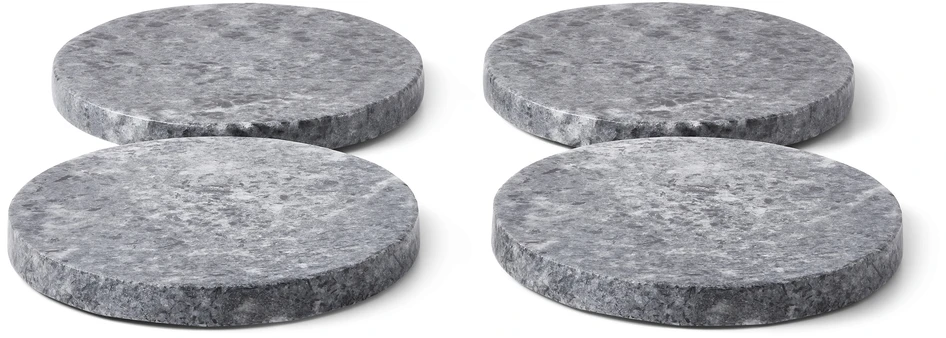Marmor - Glasunderlägg 4-pack, Ø 10 cm - Grå