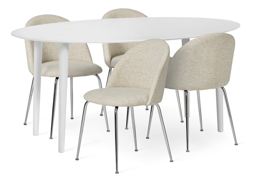 Plaine - Matgrupp med 4 stolar Kiwi - Beige
