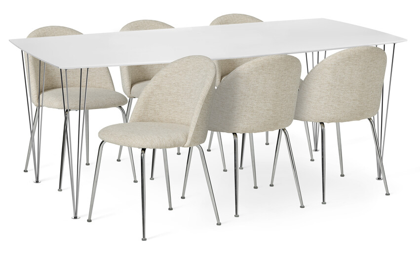 Plaine - Matgrupp med 6 stolar Kiwi - Beige