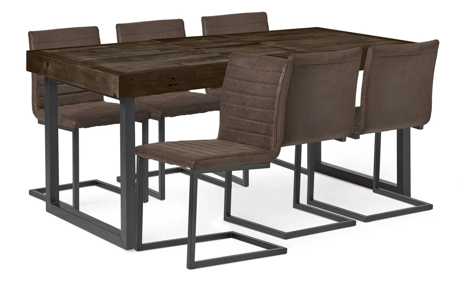 Woodenforge - Matgrupp med 6 stolar Chatham - Brun