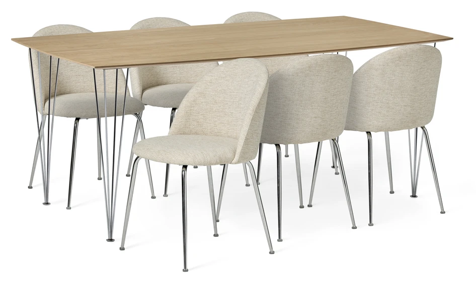 Plaine - Matgrupp med 6 stolar Kiwi - Beige
