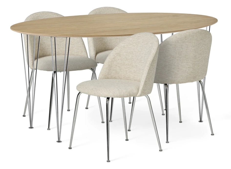 Plaine - Matgrupp med 4 stolar Kiwi - Beige