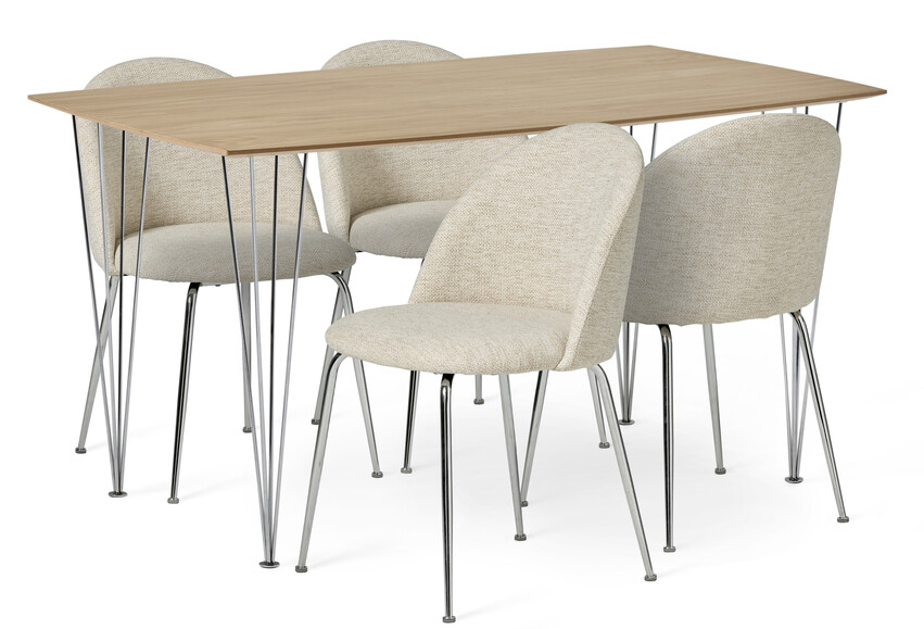 Plaine - Matgrupp med 4 stolar Kiwi - Brun