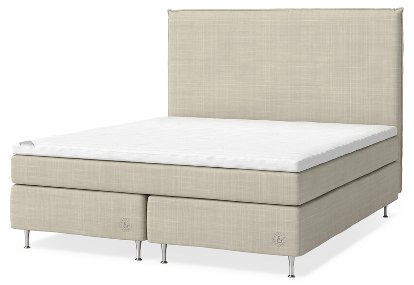 Cape Farewell - Kontinentalsäng, dubbelsäng med bäddmadrass Comfort och huvudgavel Vinge - Beige