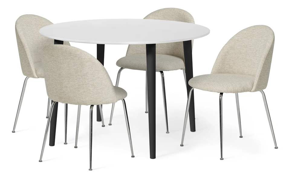 Plaine - Matgrupp med 4 stolar Kiwi - Beige