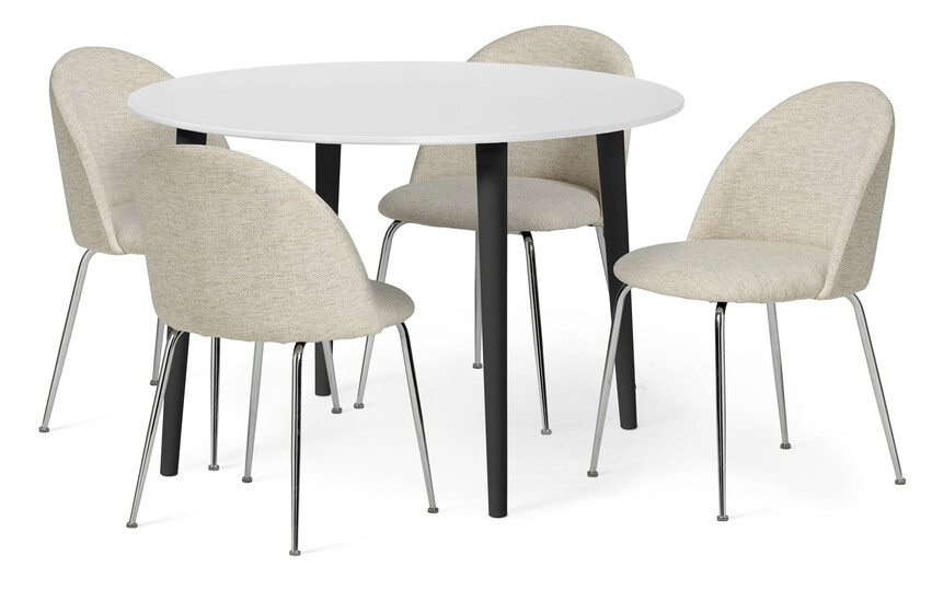 Plaine - Matgrupp med 4 stolar Kiwi - Beige