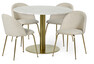 Tiffany - Matgrupp med 4 stolar Kiwi - Beige