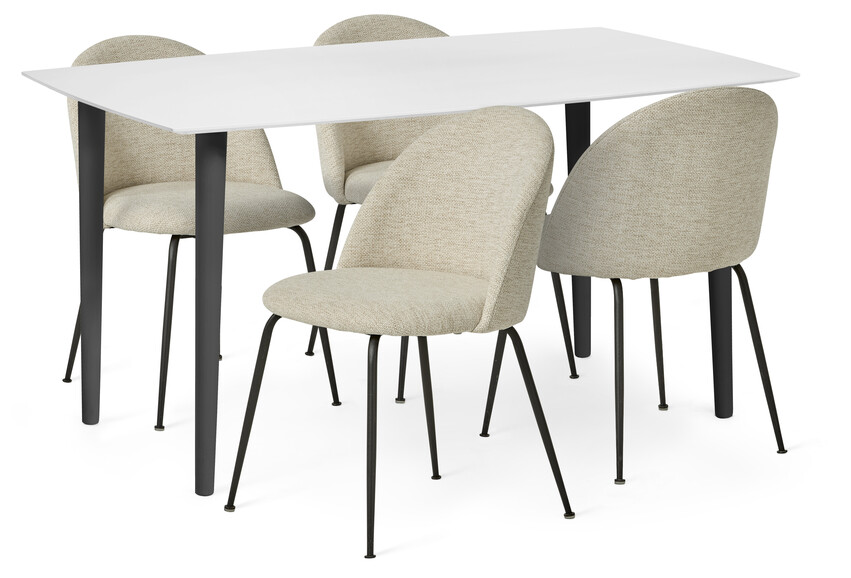 Plaine - Matgrupp med 4 stolar Kiwi - Beige