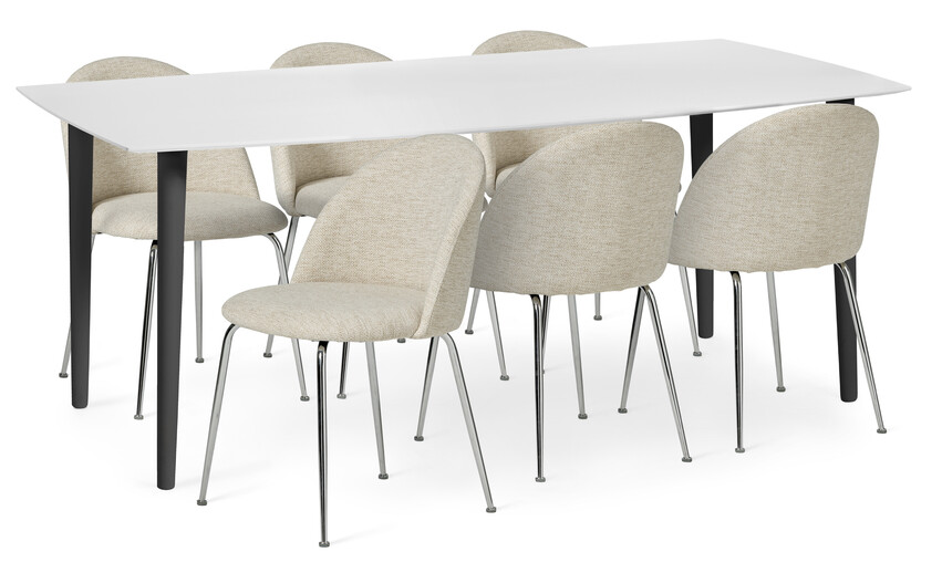 Plaine - Matgrupp med 6 stolar Kiwi - Beige