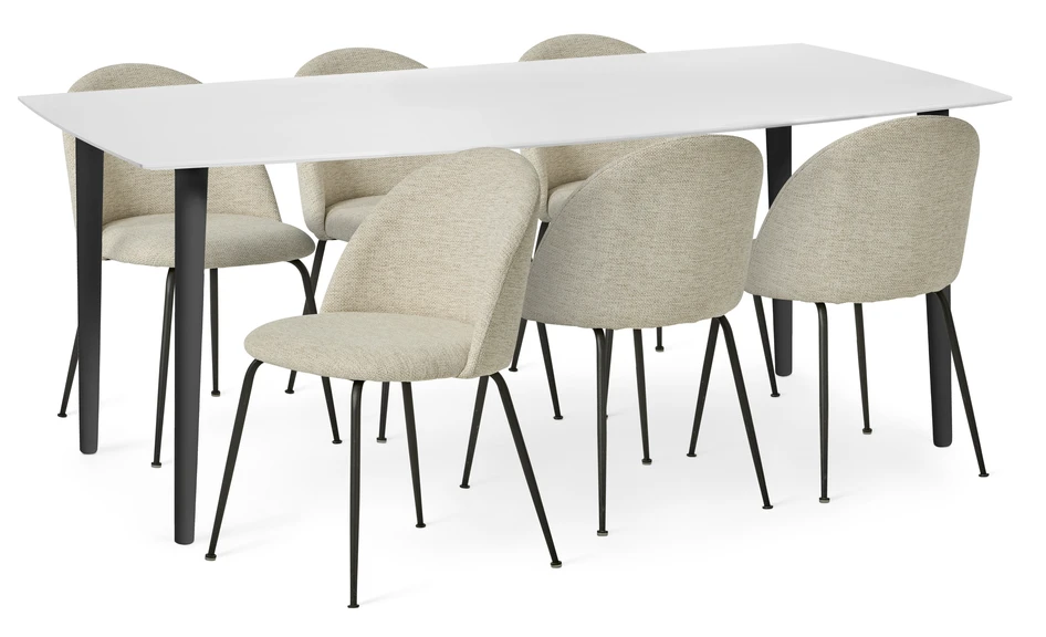 Plaine - Matgrupp med 6 stolar Kiwi - Beige