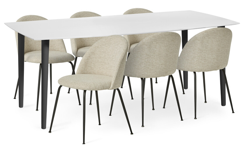 Plaine - Matgrupp med 6 stolar Kiwi - Beige