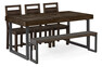 Woodenforge - Matgrupp med 3 stolar och 1 bänk Woodenforge - Brun