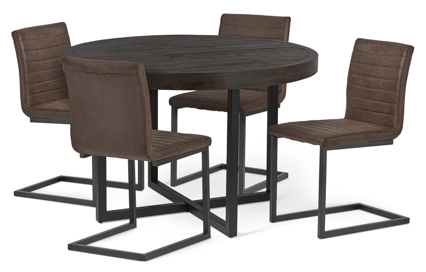 Woodenforge - Matgrupp med 4 stolar Chatham - Brun
