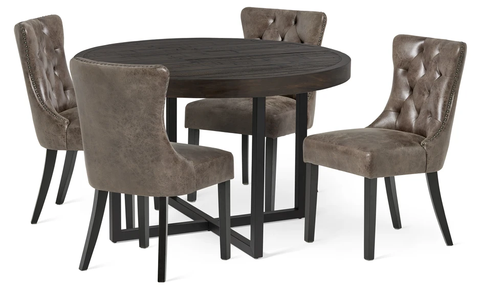 Woodenforge - Matgrupp med 4 stolar Dora - Brun