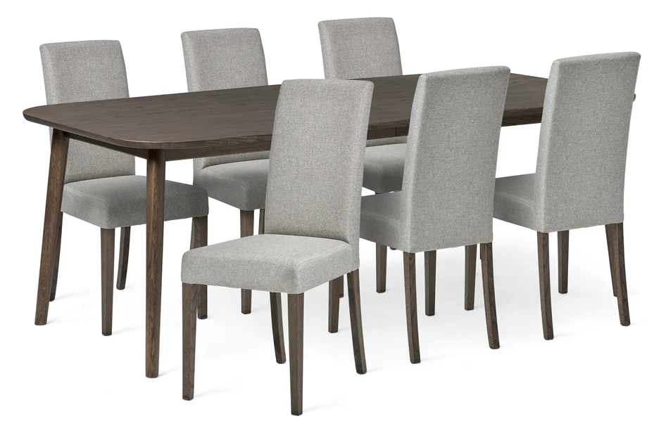 Sixten - Matgrupp med 6 stolar Ekenäs - Brun