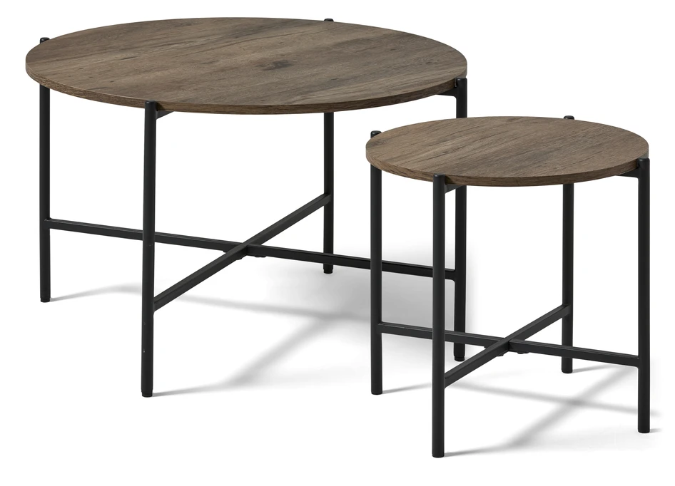 Shape - Satsbord, H44 Ø50/ H47 Ø80 cm - Brun