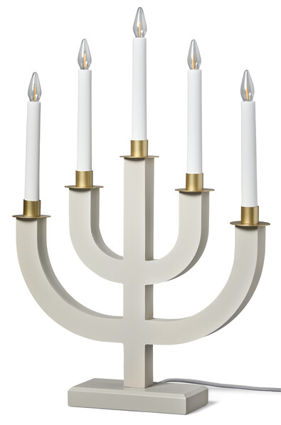Edith - Adventsljusstake, 33x8x50 cm - Grå