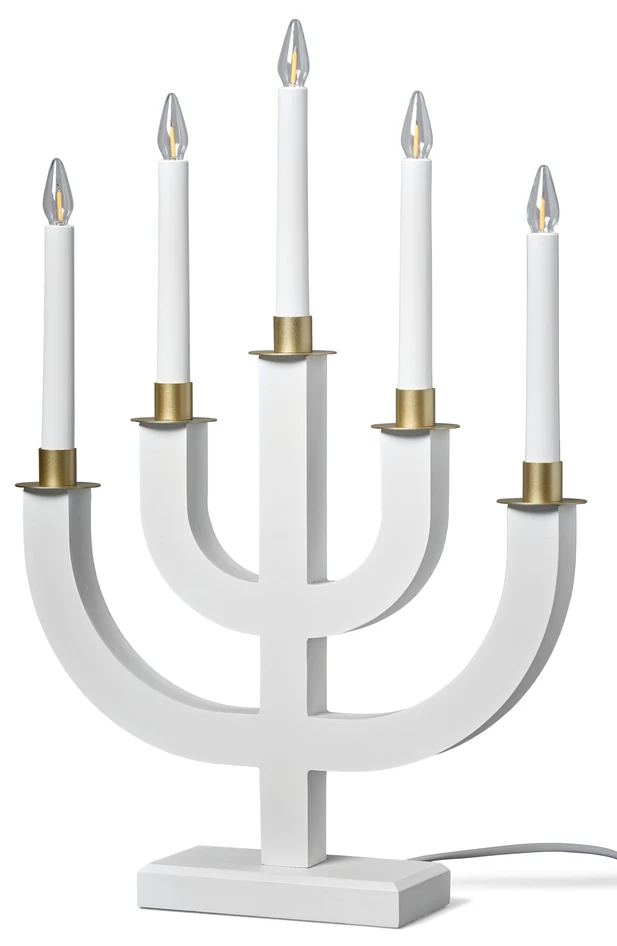 Edith - Adventsljusstake, 33x8x50 cm - Vit