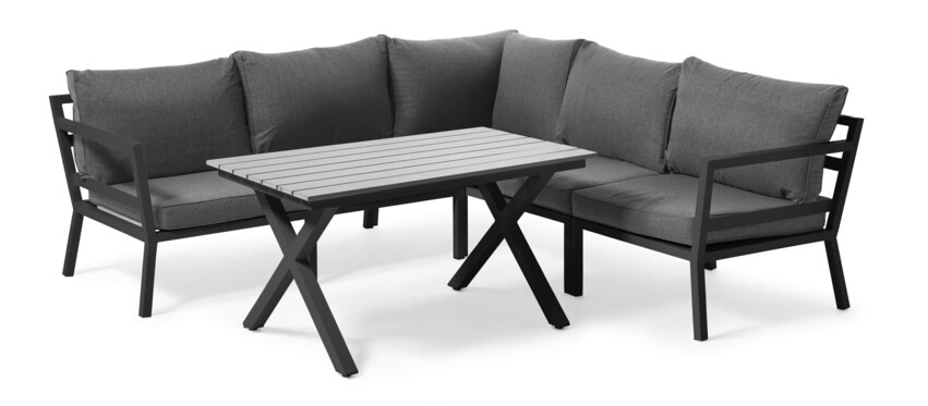 Maxime - Utesoffa med bord L 120 cm - Grå