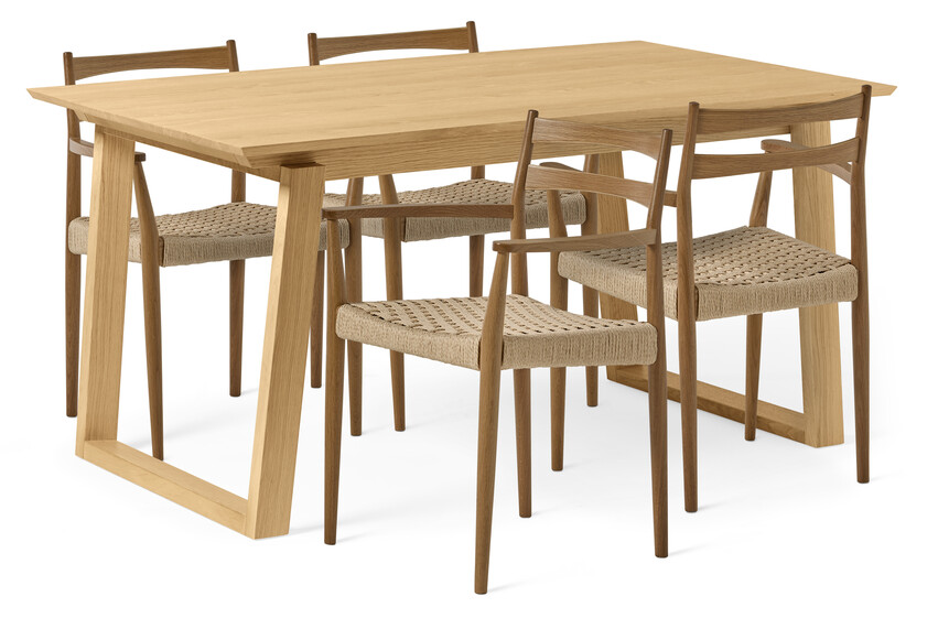 Twin - Matgrupp med 4 karmstolar Ines - Beige