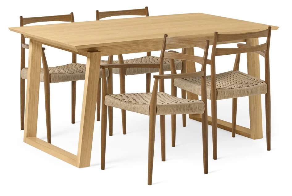 Twin - Matgrupp med 4 karmstolar Ines - Beige